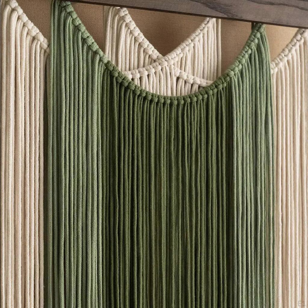 Suspension murale bohème Tissée à la main Fabriquée en bois et en polyester avec franges Décorée Design rétro Convient