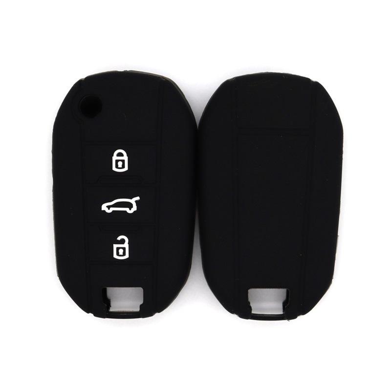 Geeignet für Peugeot neuer 301307308S4085082008300840085008 Klappschlüssel 3 Tasten Silikon Schlüssel Anti-Fall Schlüsselabdeckung