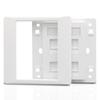 Female CAT6 RJ45 Wall Outlet With 4 Ports Shielded CAT.6 Network Socket Insert Keystone Jack Faceplate 86x86mm In White Color