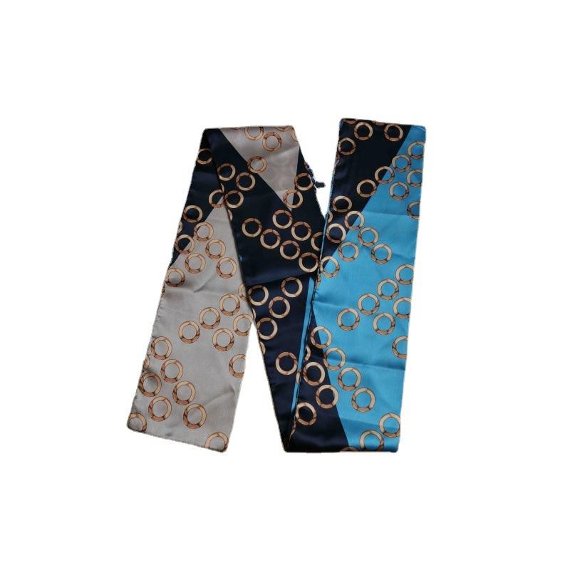 Long small silk scarf women's fashion versatile decorative streamer Korean version thin scarf thin and narrow long custom silk scarf scarf scarf