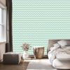 Zigzag mint and white wallpaper for living room and bedroom 50x1000