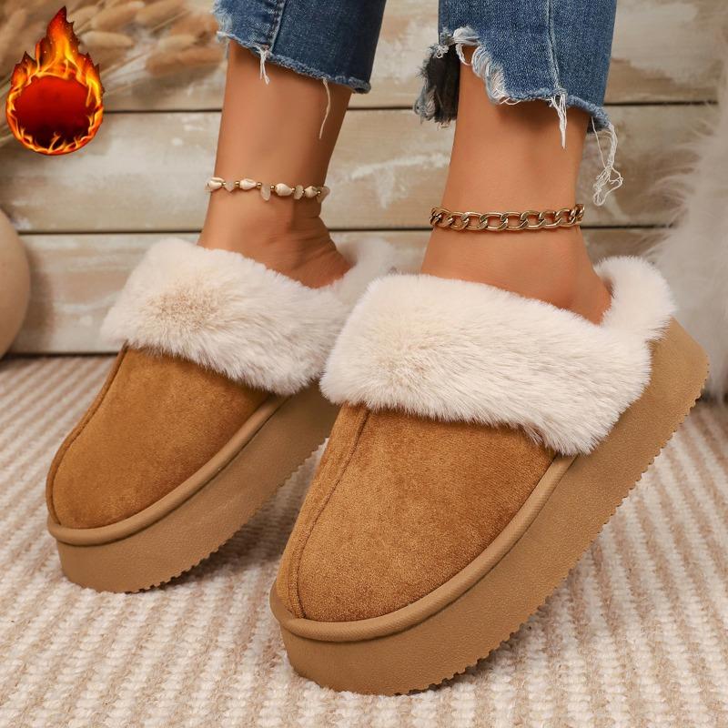 Mode 2025 Neue Hochwertige Damen Pelz Schnee Hausschuhe Wintermode Zuhause Plüschschuhe Leichte Wohnzimmerschuhe Beliebte Schuhe