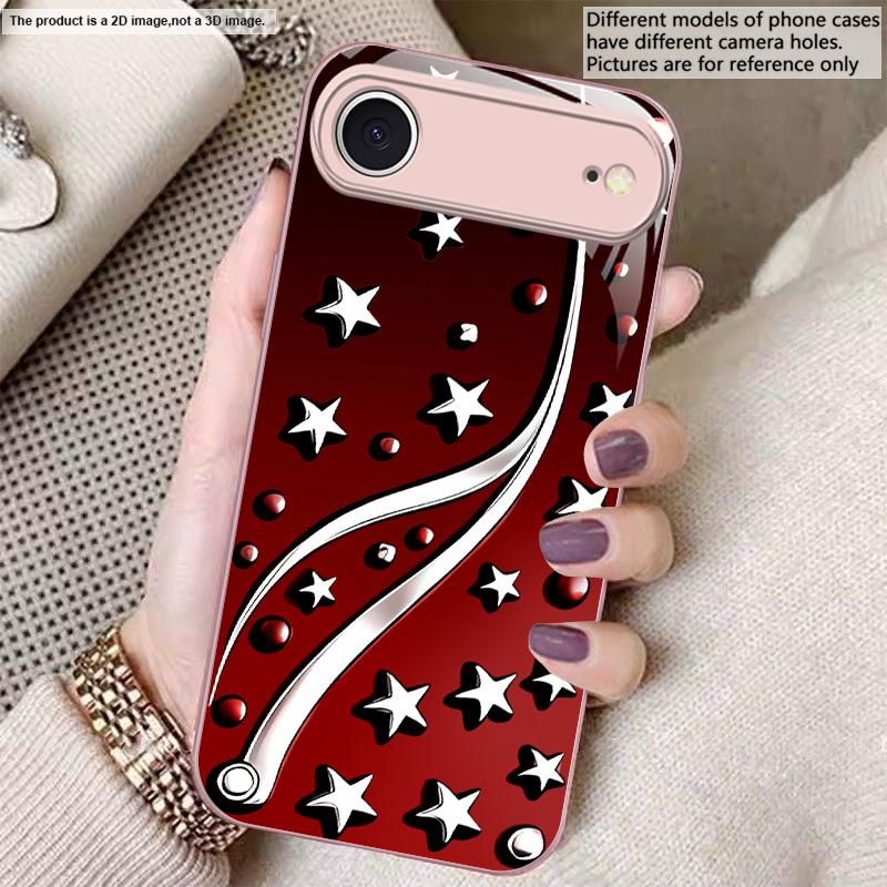 Tiefe Nacht mit Sternen Für iPhone 17 Air 16 E 15 14 13 Plus 12 mini 17 Pro Max 11Pro XR Xs X 7 8 11 Gehärtetes Glas Handyhülle