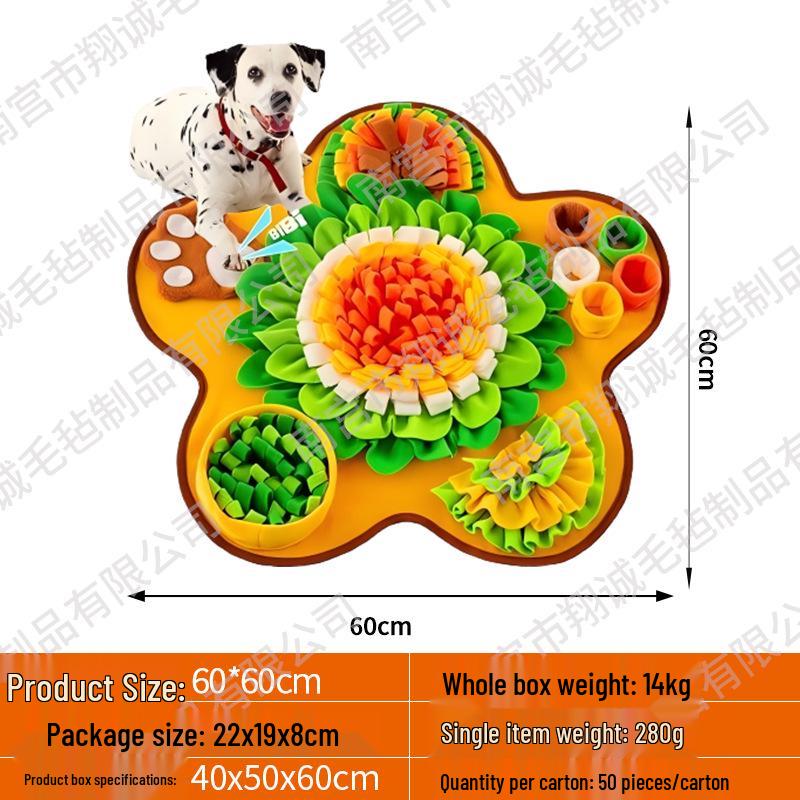 

Pet Sniffing Flower Slow Feeder & Scent Puzzle Mat - Dog Toy Pad