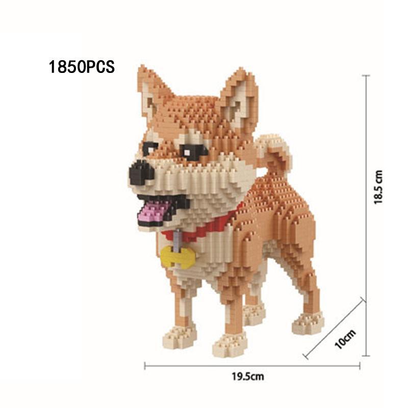 Idea Pets Animal Nanobrick Siberian Husky Corgi Poodle Schnauzer Dog Micro Diamond Block Puppy Doge Shiba Inu Toy Sets For Gifts