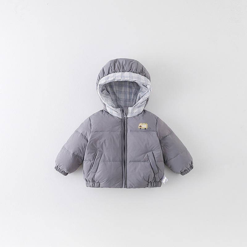 Infant Toddler Cartoon Hooded Down Jacket - Winter Double-Sided Thickened Coat 100 cm