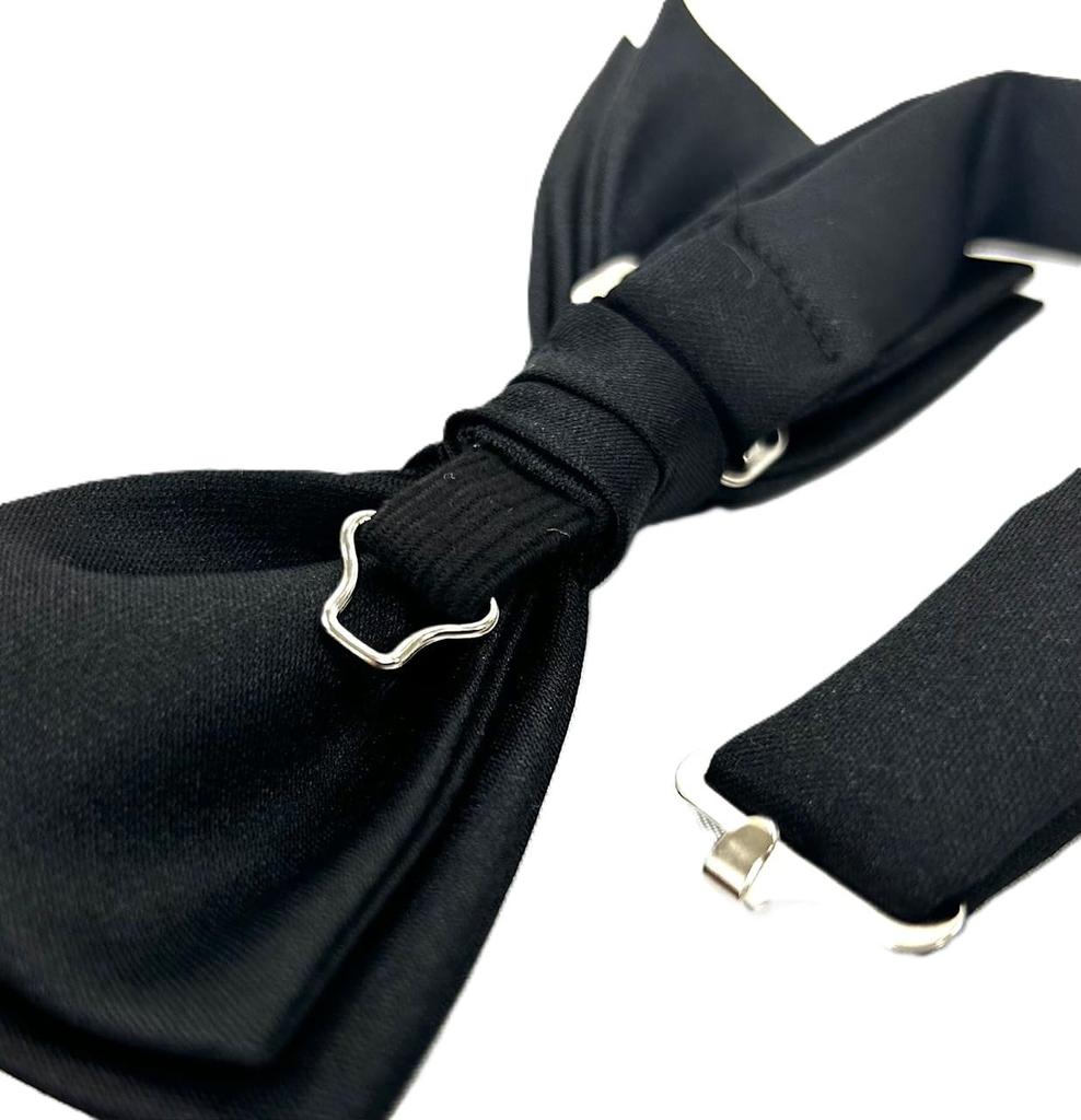 [HANG OVER] Available in 10 colors. Reliable domestic manufacturing. Semi-butterfly style, plain bow tie (black).