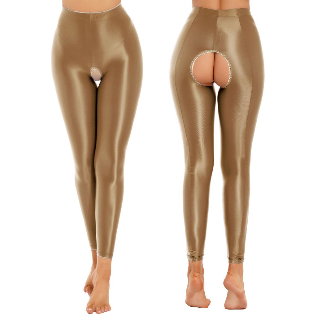 Nylon Glossy Pantyhose Sexy Stockings Shiny Yoga Leggings Sport Women Fitness High Waist Tights