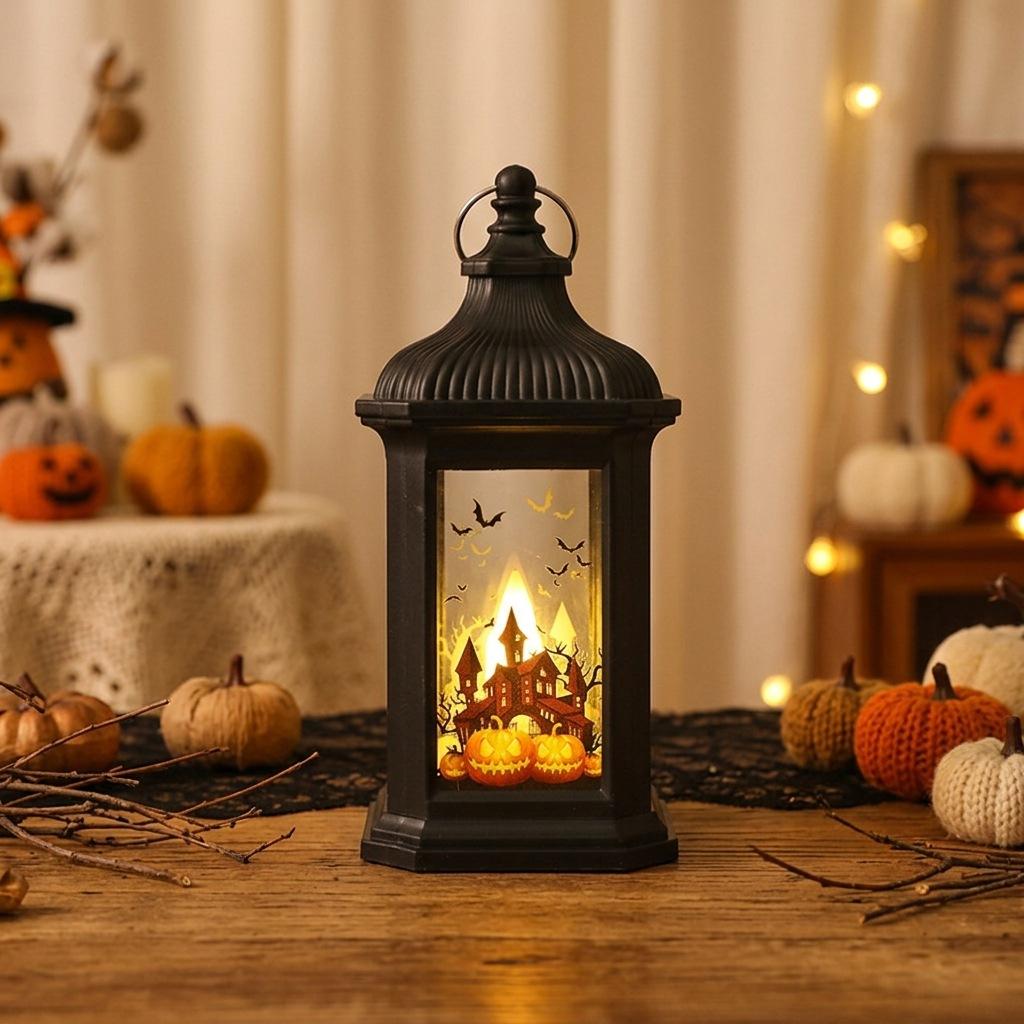 Halloween Decoration Lantern Portable LED Candle Night Light Tabletop Prop for Party Setup