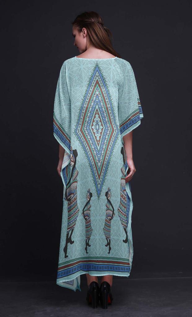 Phagun Tribal African Long Caftan Maxi Dress Beach Swimwear Cover Up Womens