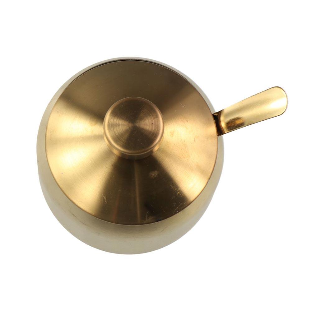 Stainless Steel Sugar Bowl Gold Silver Small Condiment Container Storage Jar  Kitchen Supplies