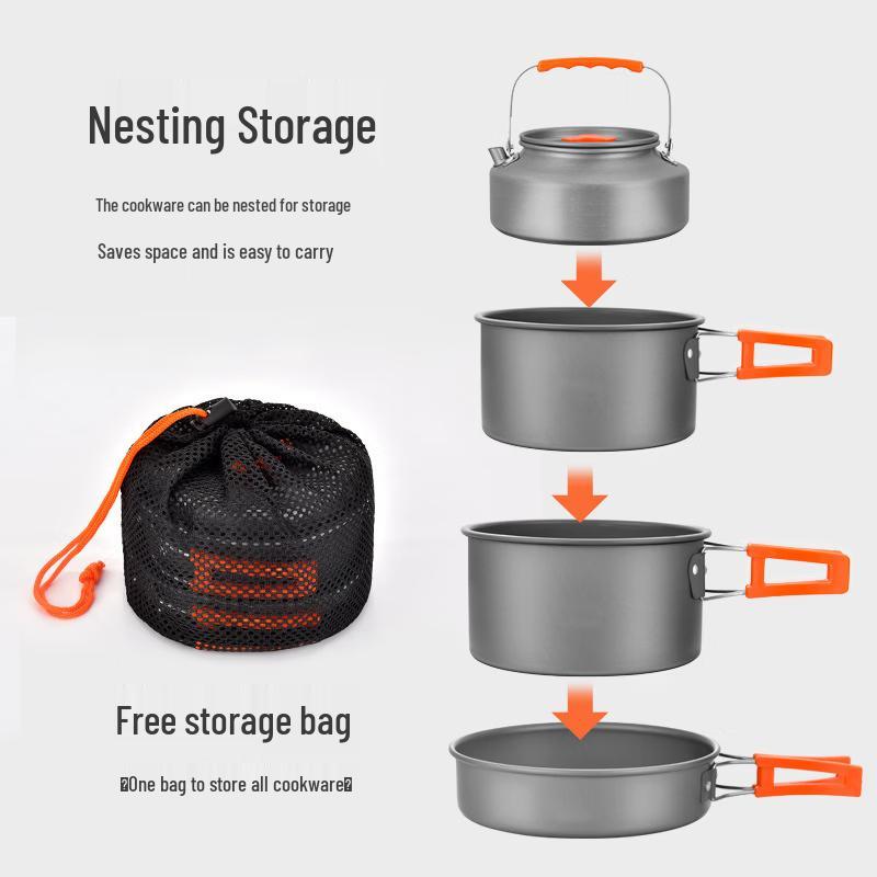Tri-polar Ultralight Aluminum Camping Cookware Set