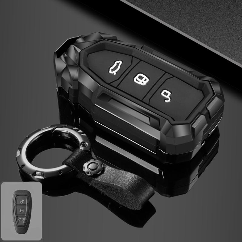 Zinc Alloy Car Key Case For Ford Kuga Focus Mk3 Mk4 Mondeo Fiesta Titanium Ecosport Transit Mk8 Key Cover Remote Accessories