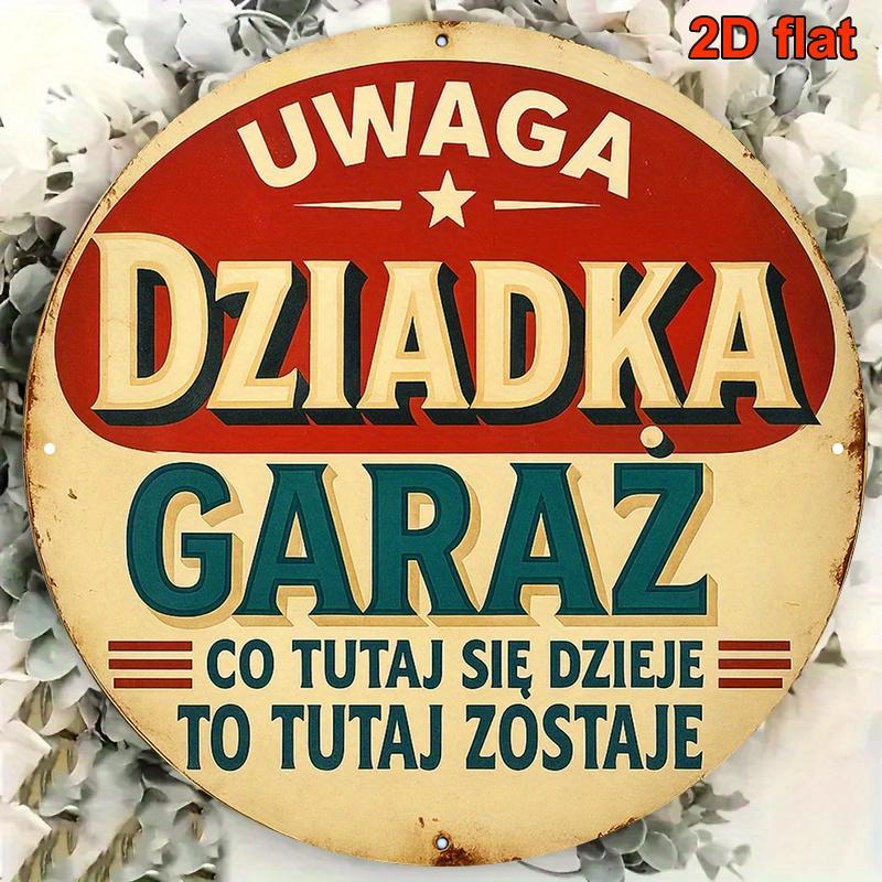 Pc Cm Round Polish Aluminum Sign Vintage Decorative Plaque for GrandpaS Garage Garage Vintage Decoration Sui