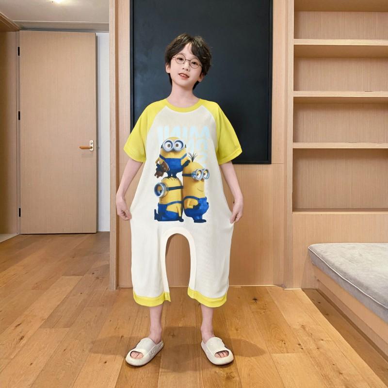 Kids One-Piece Pajamas Modal Sleepwear Girls Toddler Soft Breathable