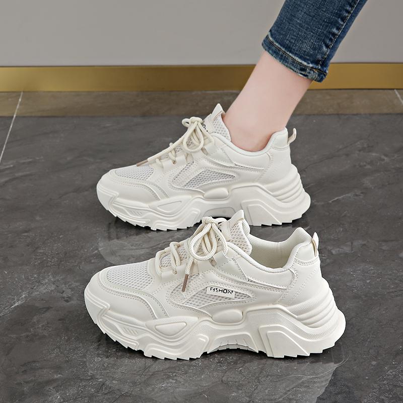 Fashion 2025 New Women New Fashion Platform Sport Shoes Women Summer  Casual Chunky Sneakers Women Mesh  Platform Shoes