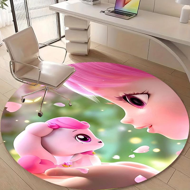 1pc Catch Teenieping Magic Sweethear (6) Design Printed Area Round Carpet for Bedroom Living Room Home Decor Rugs Mat Non Slip Mat Rug for Bedside