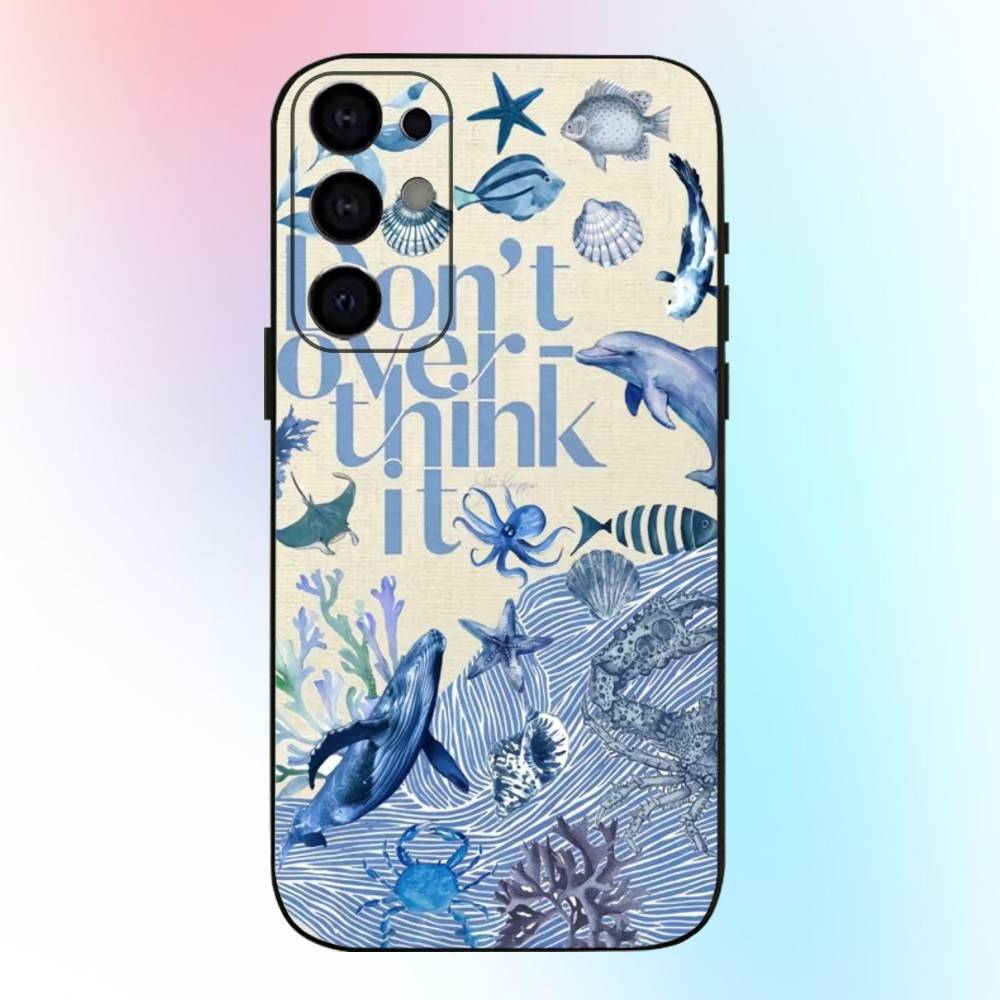 Fashion Ocean Theme Phone Case For Samsung S25,S24,S21,S22,S23,S30,Ultra,S20,Plus,Fe,Lite,Note,10,9,5G Black Cover