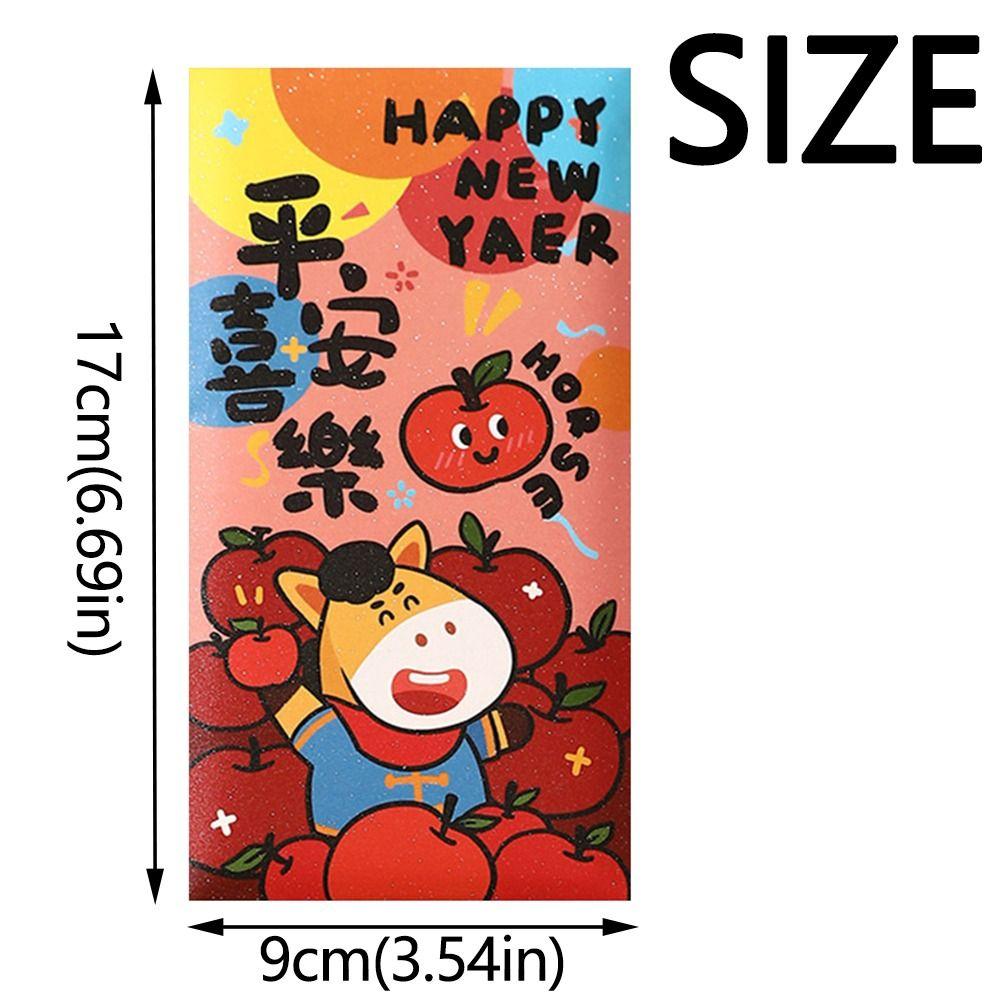 6Pcs/Set Paper 2026 Horse Year Red Envelope Traditional Money Envelope  Chinese Horse Year