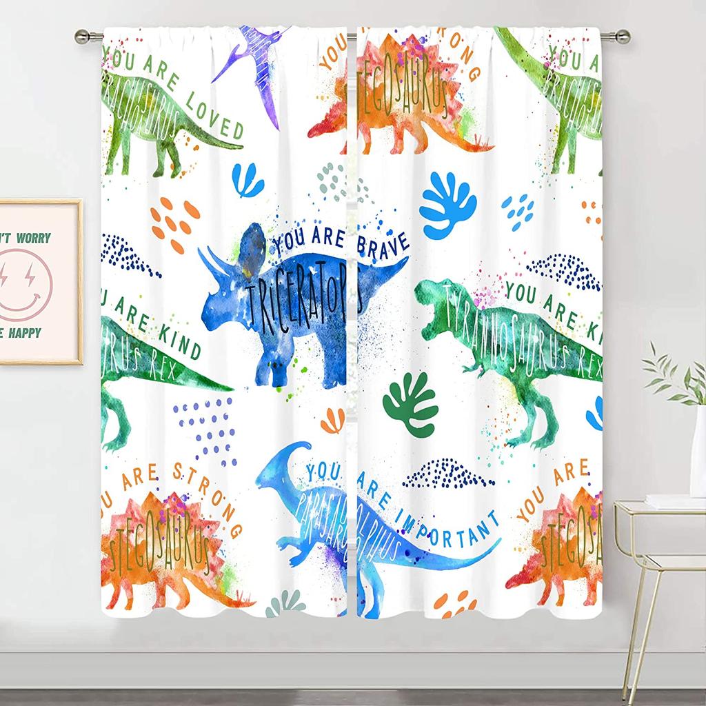 Custom Truck Cartoon Curtains for Living Room Bedroom Home Decor with Hooks Shading Finished