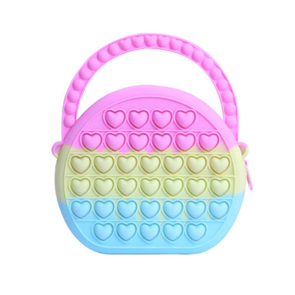 Silicone Children's Bag, Pinch Le Silicone Wallet, Girl's Semi-circular, Cartoon Handheld Zero Wallet Bubble Le Bag