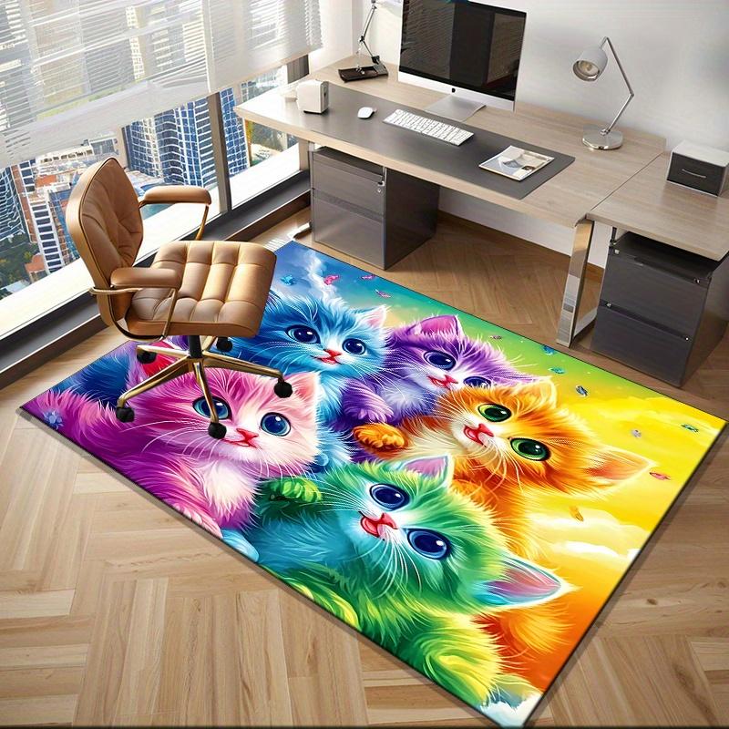 

Colorful Kitten Rug for Kids Playroom Whimsical Cat Patterned Carpet Fun and Bright Nursery Floor Decor Skid resistant carpet 50x80cm