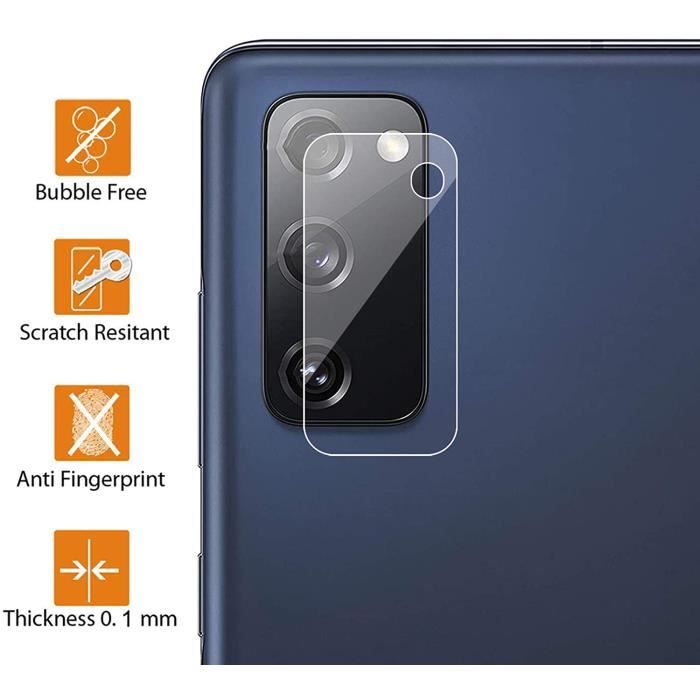 Protection Caméra - Phonillico® - Samsung S20 FE - Lot de 2 - Verre Trempé - Résistant aux rayures