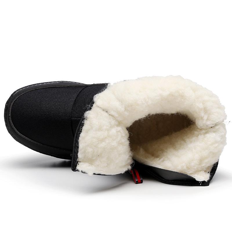 Men's Large Size Waterproof Winter Snow Boots with Thickened Velvet Lining for Warmth and Comfort