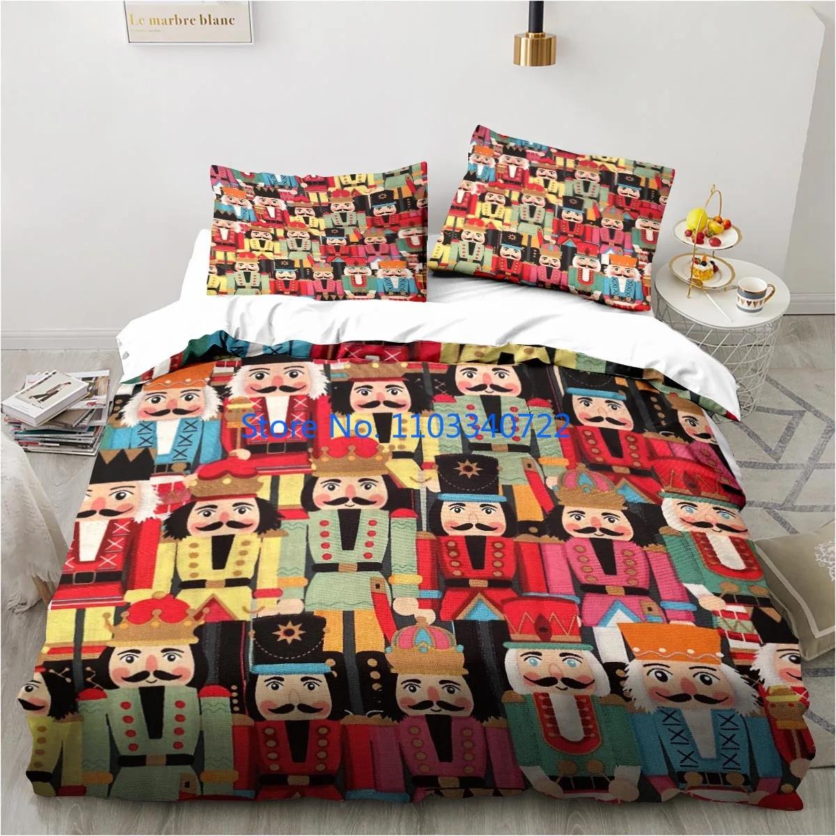 

Nutcracker Christmas Tree Star Bedding Set Duvet Cover Set 3D Print Comforter Cover Bedclothes for Boy Girl Bedding Sets Decor Child 120x150cm