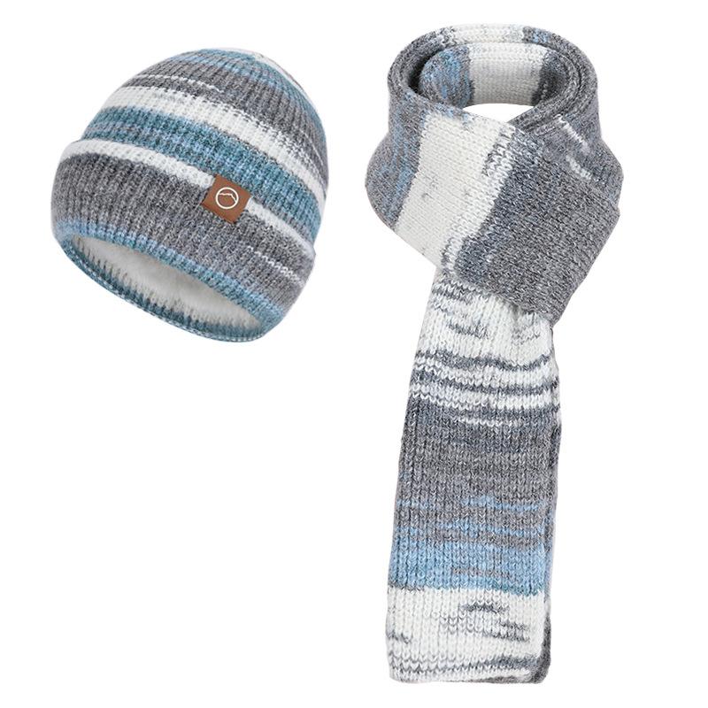 Winter Outdoor Warm Fashion Knitted Hat Women's Gloves Hat Scarf 3-Piece Set