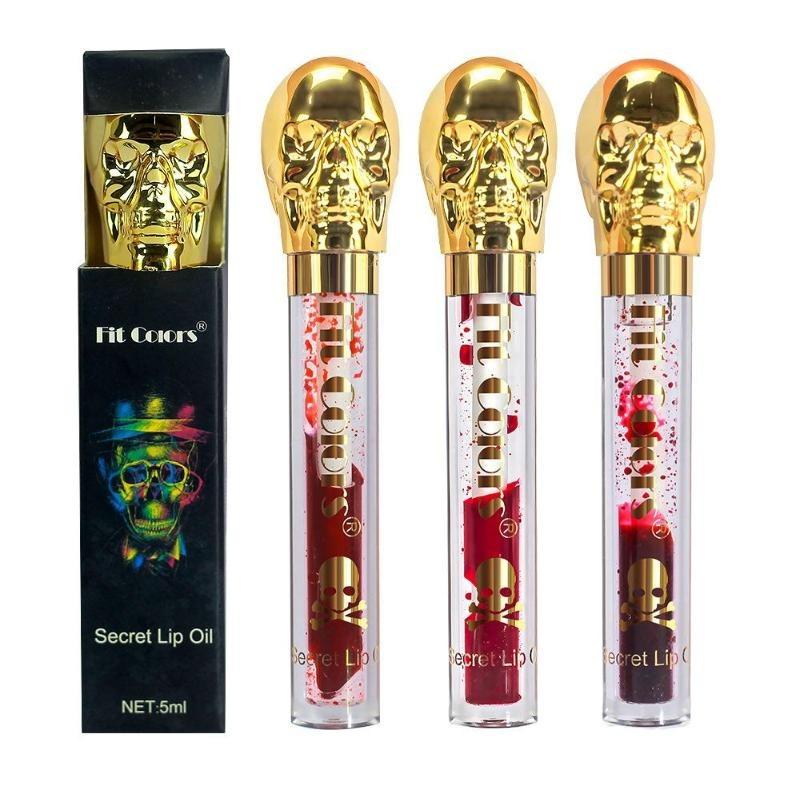 Vampire Lip Glaze Halloween Skull Mirror Moisturizing Lip Oil Lip Gloss Liquid Lipstick