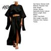 Polyester Fiber Outfit Women Summer 2 Piece Outfits Batwing Half Sleeve Crop