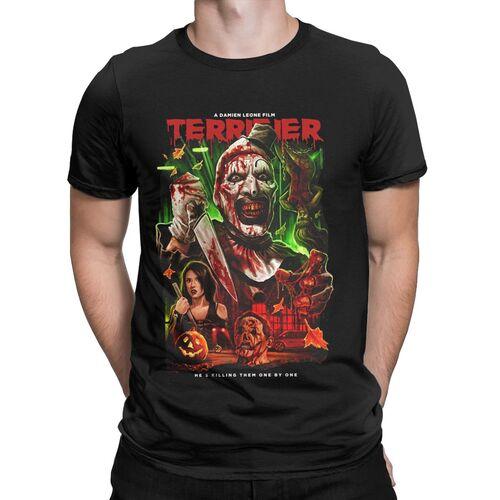 

The Clown Drawing Art Horror Movies Terrifier Slasher Film Scary Scream Movie Novelty TShirts 100 Printed Large Size Clothing2 4XL
