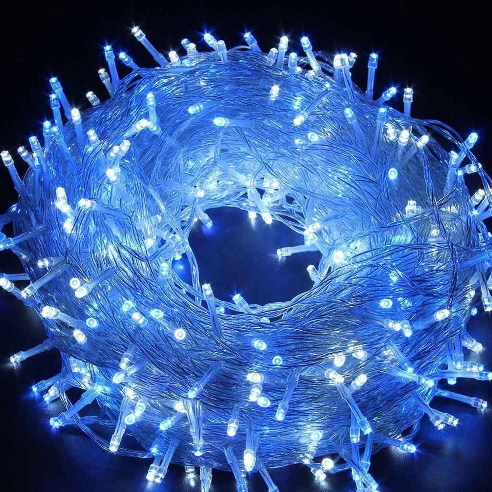 50M/100M LED String Lights Silver Wire Fairy Lights Christmas Garland For Outdoor Wedding New Year Tree Terrace Party Decoration