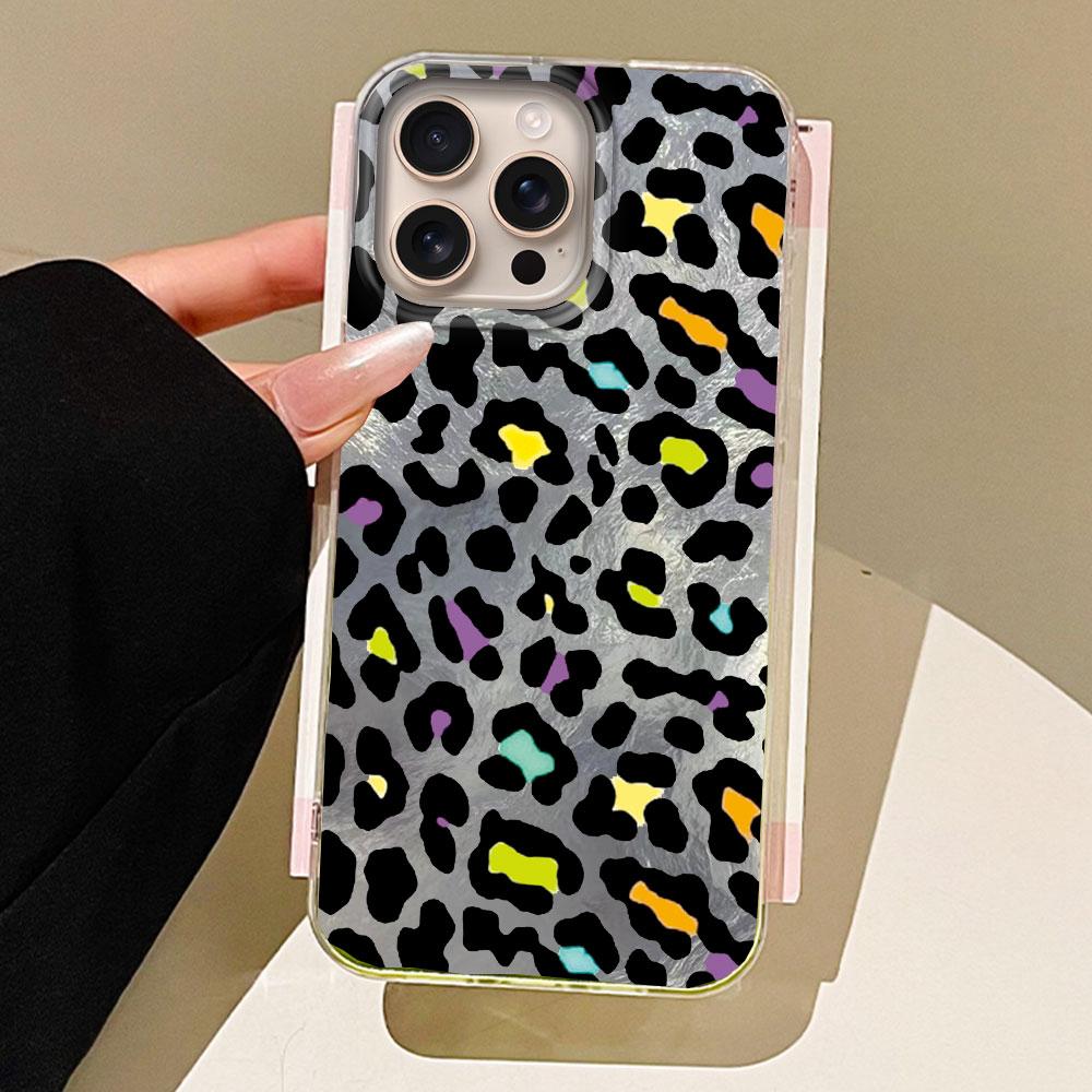 Blue Background Retro Leopard Phone Case for Iphone 17 Air 16 15 14 7 8 Plus 13 11 12 Pro Max X XS XR SE 2022 2020 16e TPU Cover