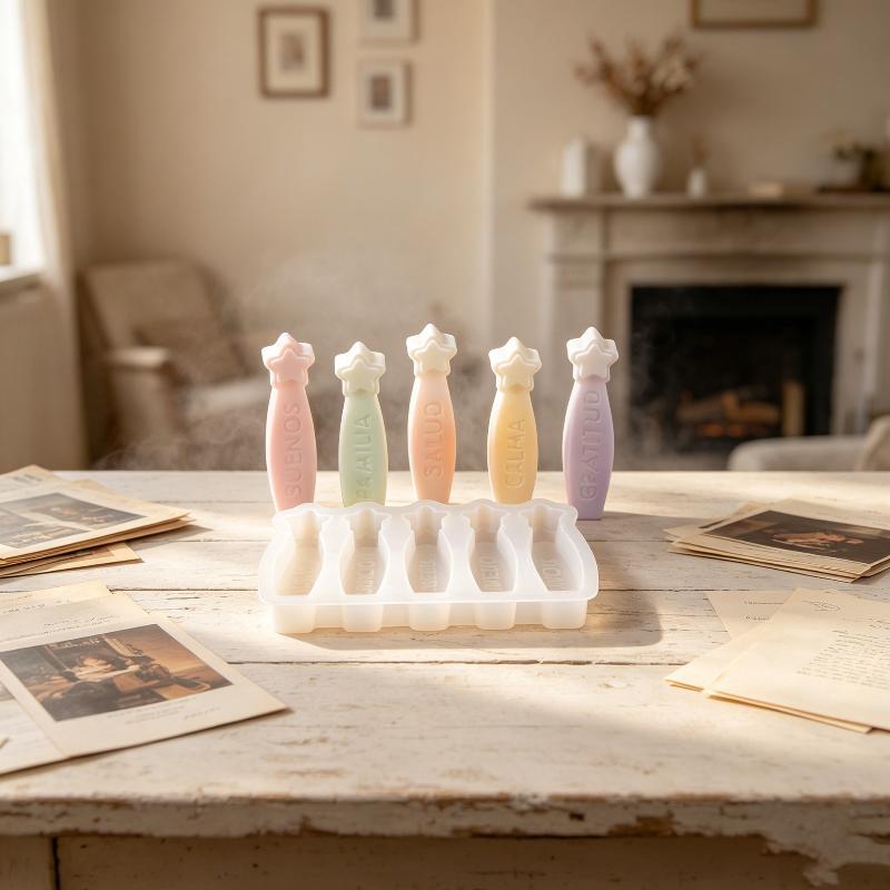 Silicone Wishing Candle Star Greeting Mold Five-Pointed Star Wish Aromatherapy Candle Mold Diy Cake Decoration Manual Gift