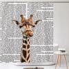Funny Animal Shower Curtain Giraffe Jungle Safari Tropic African Wildlife Black And White Modern Designer Cool Bathroom Decor