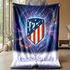 Custom Text Flannel Throw Blanket, Lightweight Cozy Bed Sofa BlanketAtletico Madrid