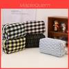 Cotton Portable Makeup Bag With Heart Embroidery For Travel And Storage