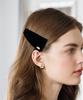 Has Hfs010 Black Velvet Hair Side Snap Clip