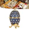 Egg Trinket Box Zinc Alloy Sparkling Rhinestone Exquisite Elegant Metal Jewelry Box for Family   Storage