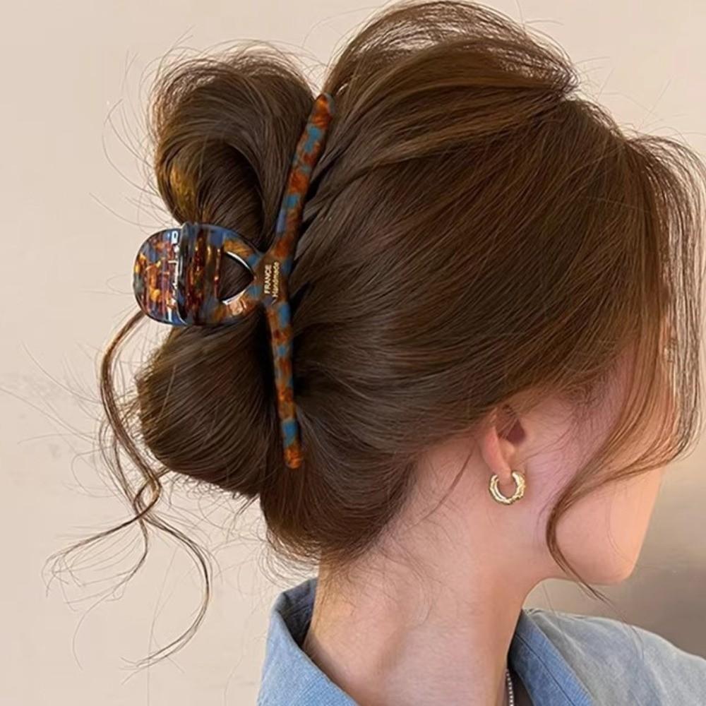 Elegant Acetic Acid Hair Claws Vintage Crab Hairpins Temperament Acetate Large Shark Clip  Women