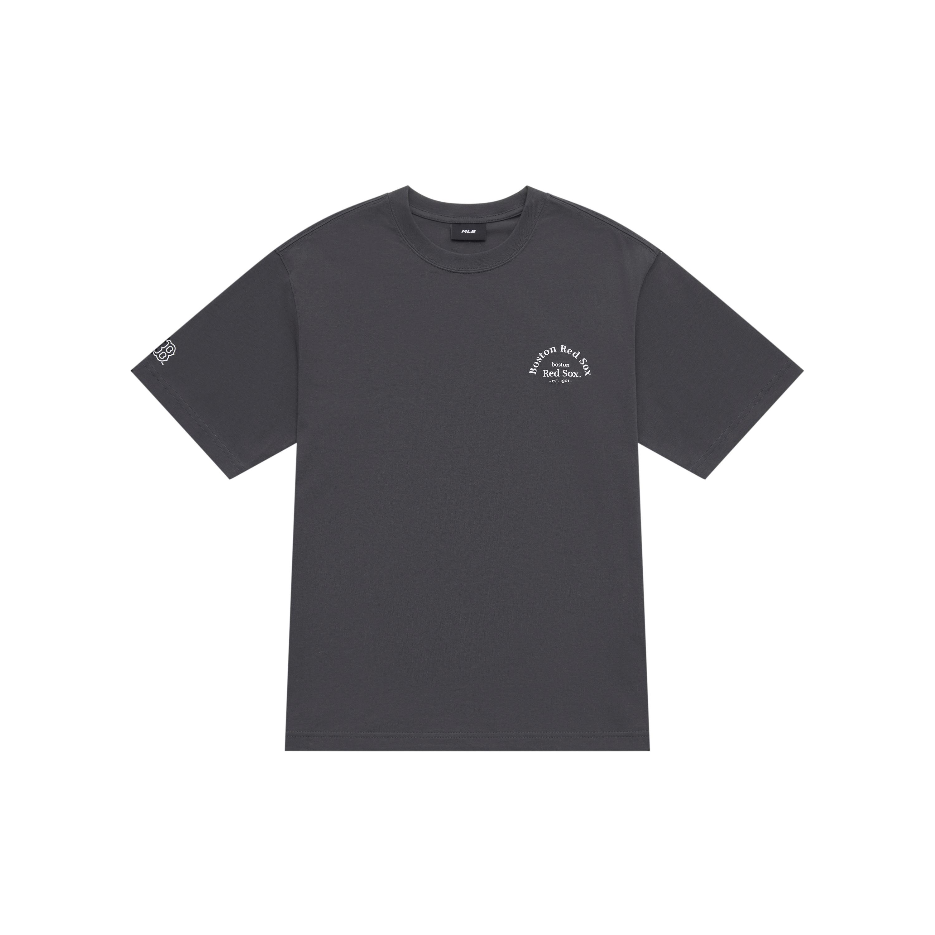 MLB Boston Red Sox Basic Collection SS25 T Shirt Unisex Charcoal Gray 3ATSB4153-43CGS XS