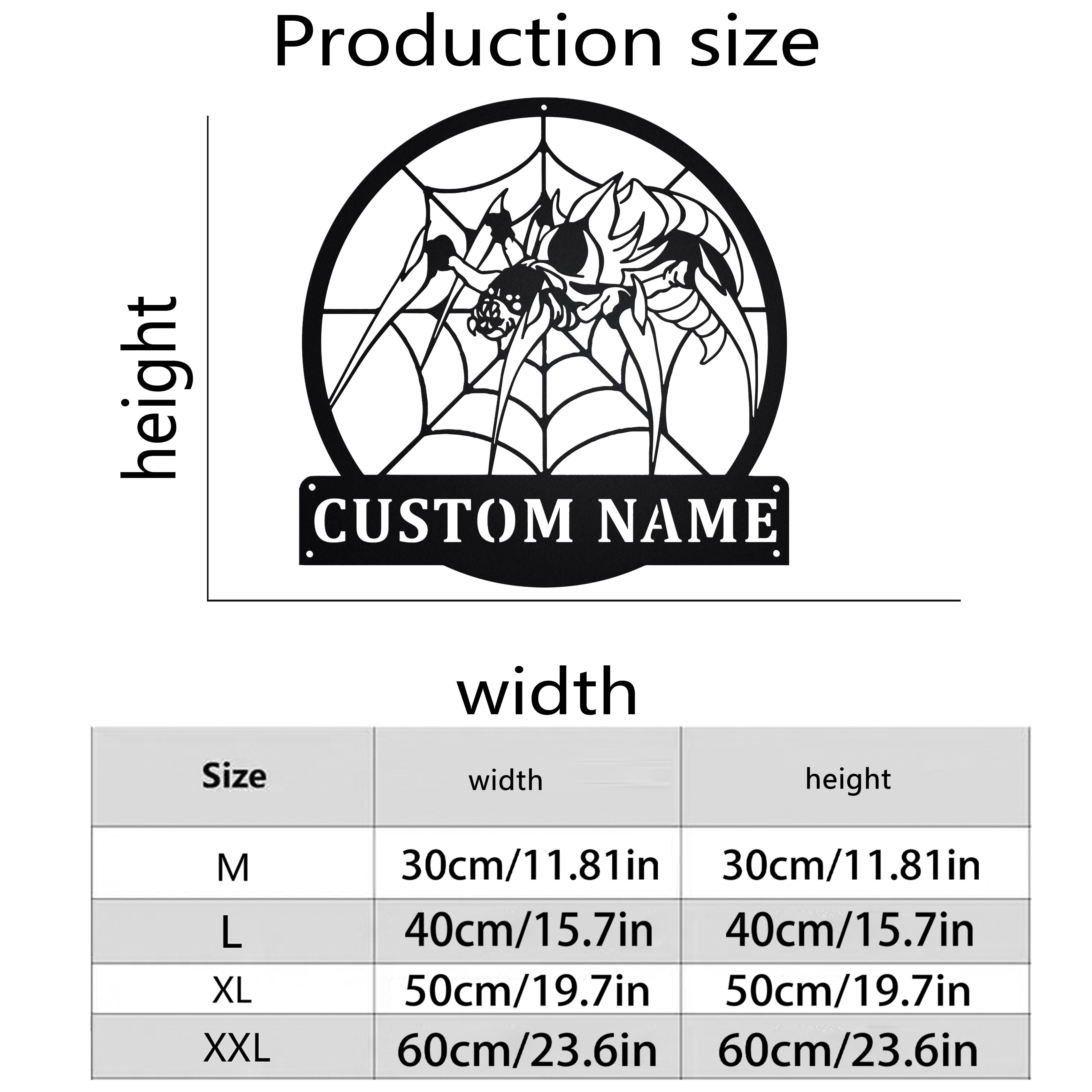 Customizable Spider Metal Wall Art Surname Personalized Durable Indoor Outdoor Kitchen Decor 30cm
