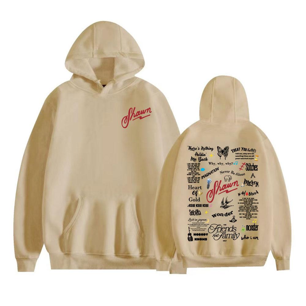 Shawn Mendes Trasa Koncertowa 2025 Nadrukowane Bluzy Męskie Damskie Casualowe Polarowe Oversize Męskie Vintage Hip Hop Muzyka Pop Bluzy