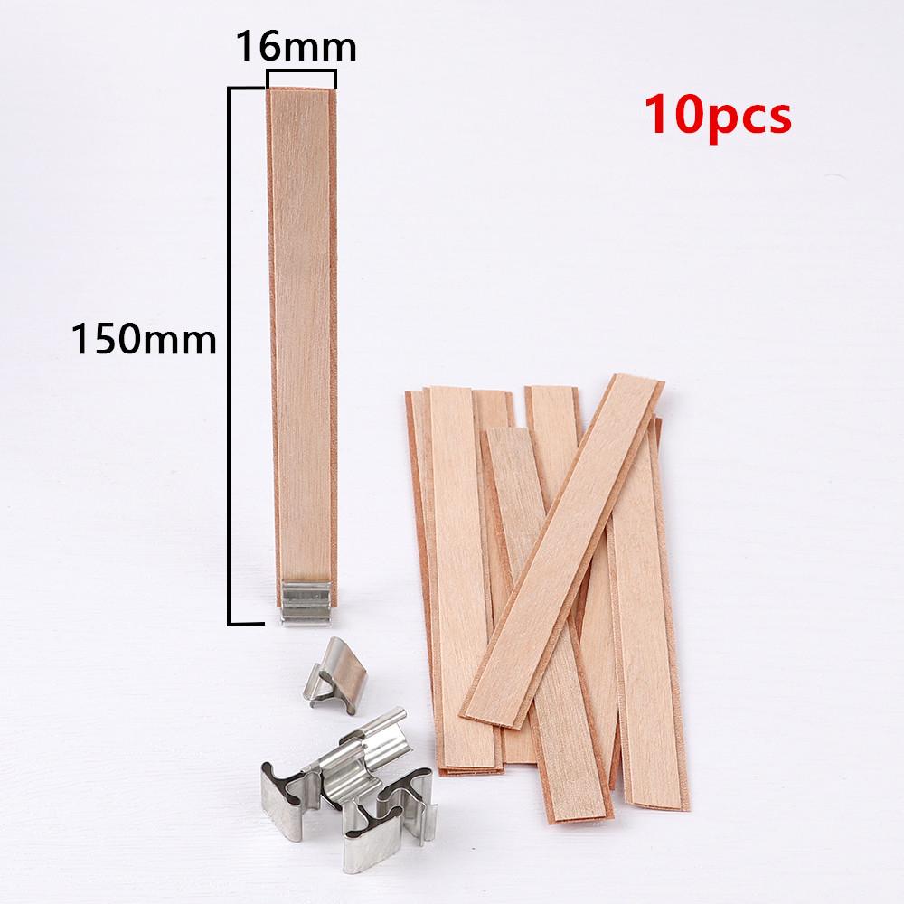 10Pcs Double Layer Wooden Candle Wicks With Base Candle Wick Set Core For Homemade Candle Making Supplies Soy Parffin Wax Wick