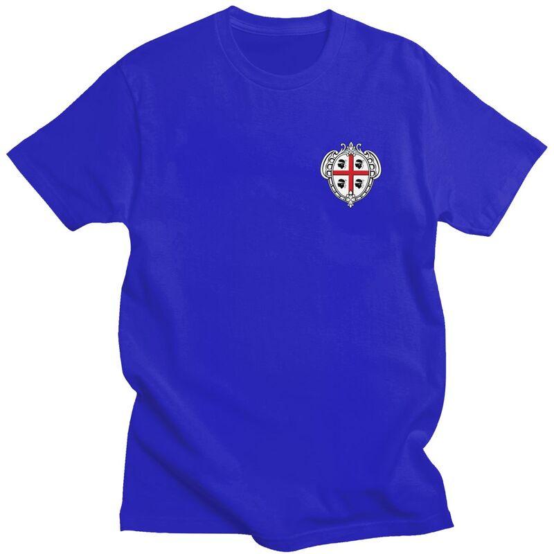 Vlastní znak Sardinie Vlajka Trička s krátkým rukávem Bavlněné tričko Streetwear Tričko Volný čas Itálie Sardinie Tričko Oblečení
