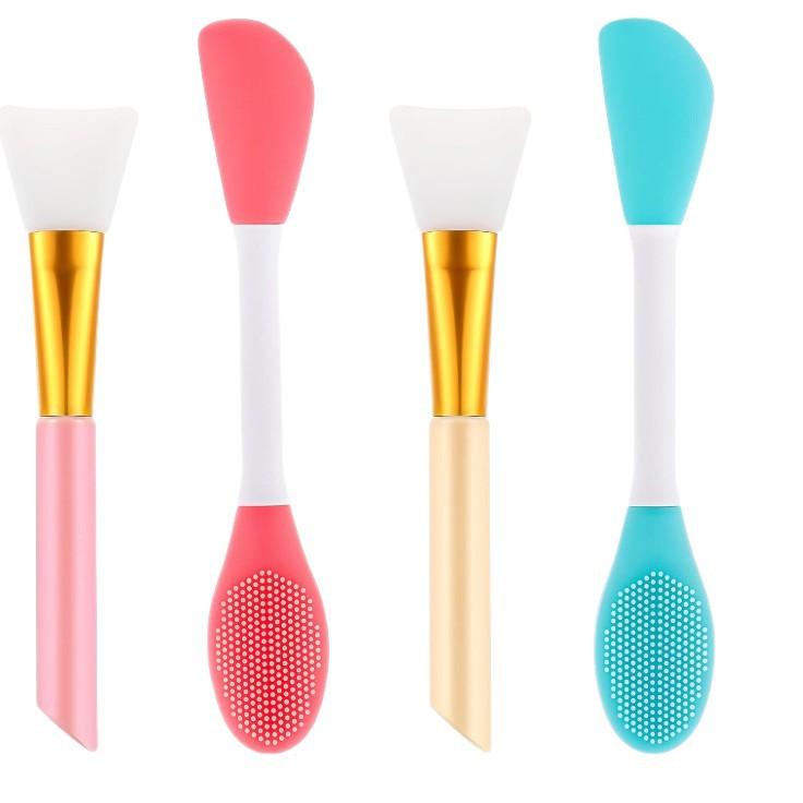 Doppelköpfige PRT-Material Maskenpinsel Gesichtsreinigungsmassagebürste Schlammmasken-Applikator Gesichtsschönheitswerkzeug Tragbarer Pinsel