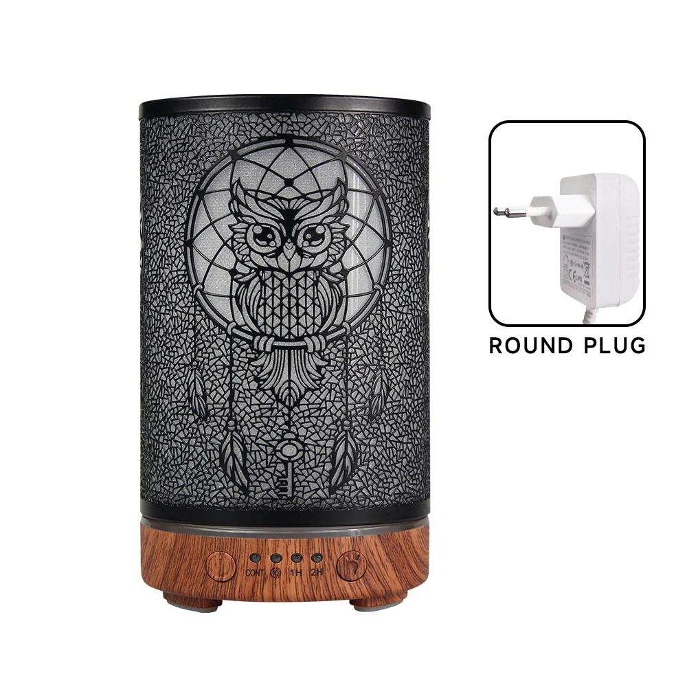 Hohle Eule Ätherischer Öl Diffusor 100ml Ultraschall Luftbefeuchter Nachttisch Dekoration Licht Duftverteiler mit LED Nachtlichtern