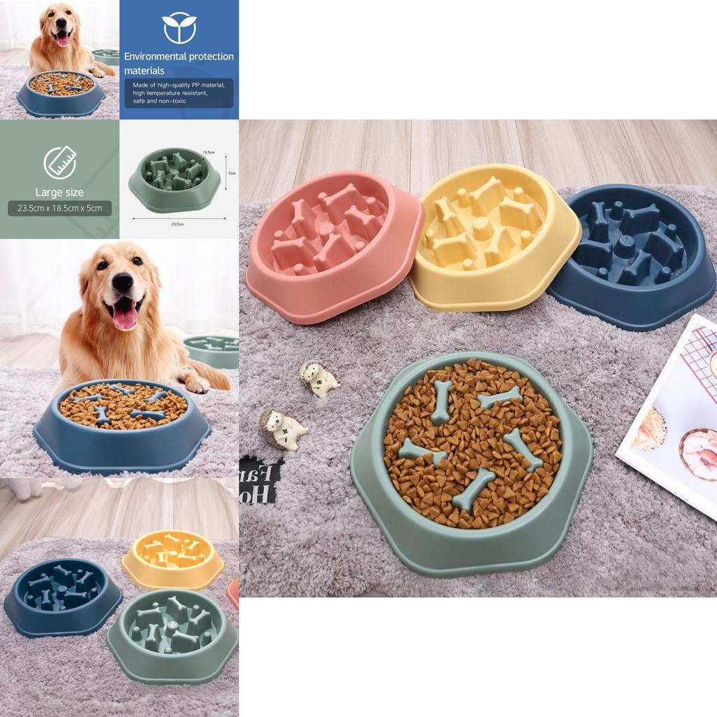 Vibrant Anti-spill Pet Feeding Bowl Slow Feeder Design For Dogs And Cats Multiple Colors Available